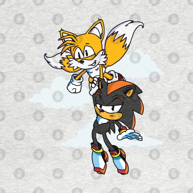 Tails and Shadow Sonic by Ashfosaurus